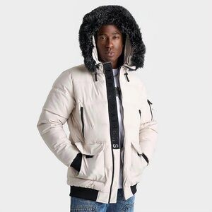 Puffer Jacket with Black Accents